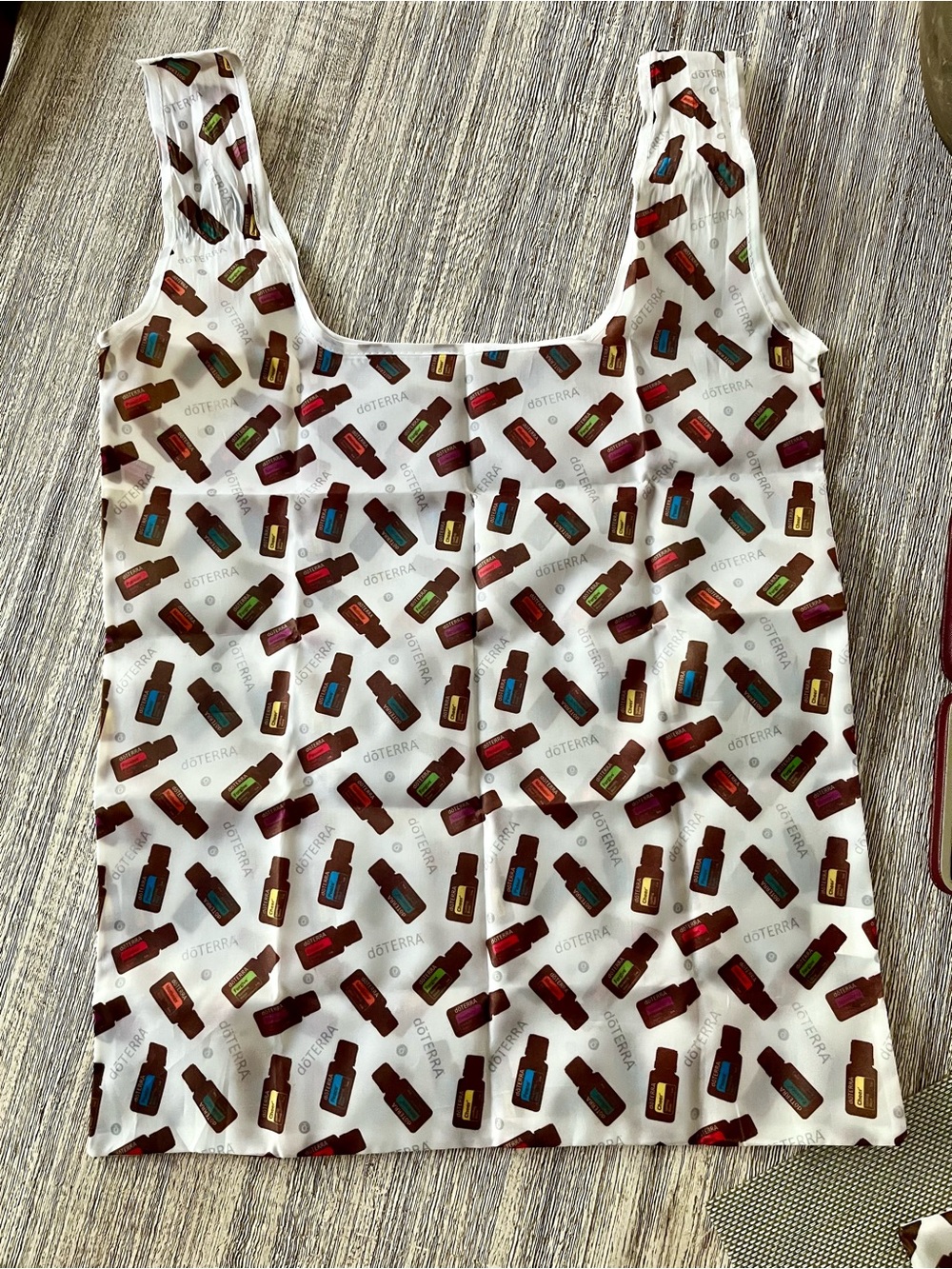 New doTERRA Reusable Tote Bag in Pouch w/ Essential Oil Bottle Print